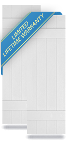 14"W Lifetime Vinyl, Standard Four Board Joined, Board-n-Batten Shutters, w/Installation Shutter-Lok's & Matching Screws (Per Pair)